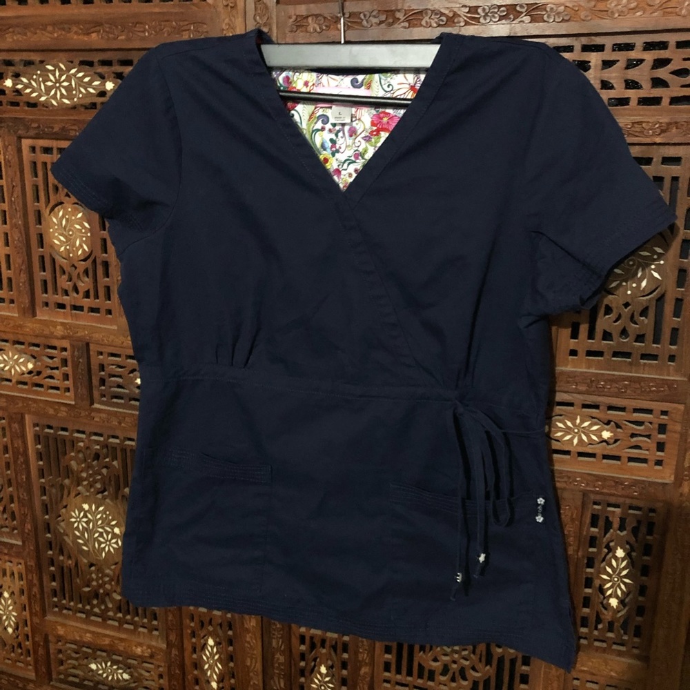 Koi Mock Wrap Scrub Top